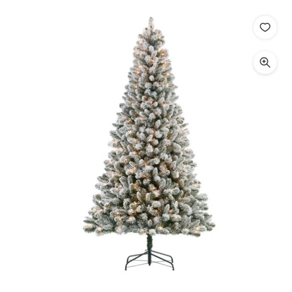 Holiday Time 6.5-Foot Pre-Lit Flocked Frisco Pine Artificial Christmas Tree